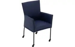 Goossens eetkamerstoel funk blauw leer - 8227236-01